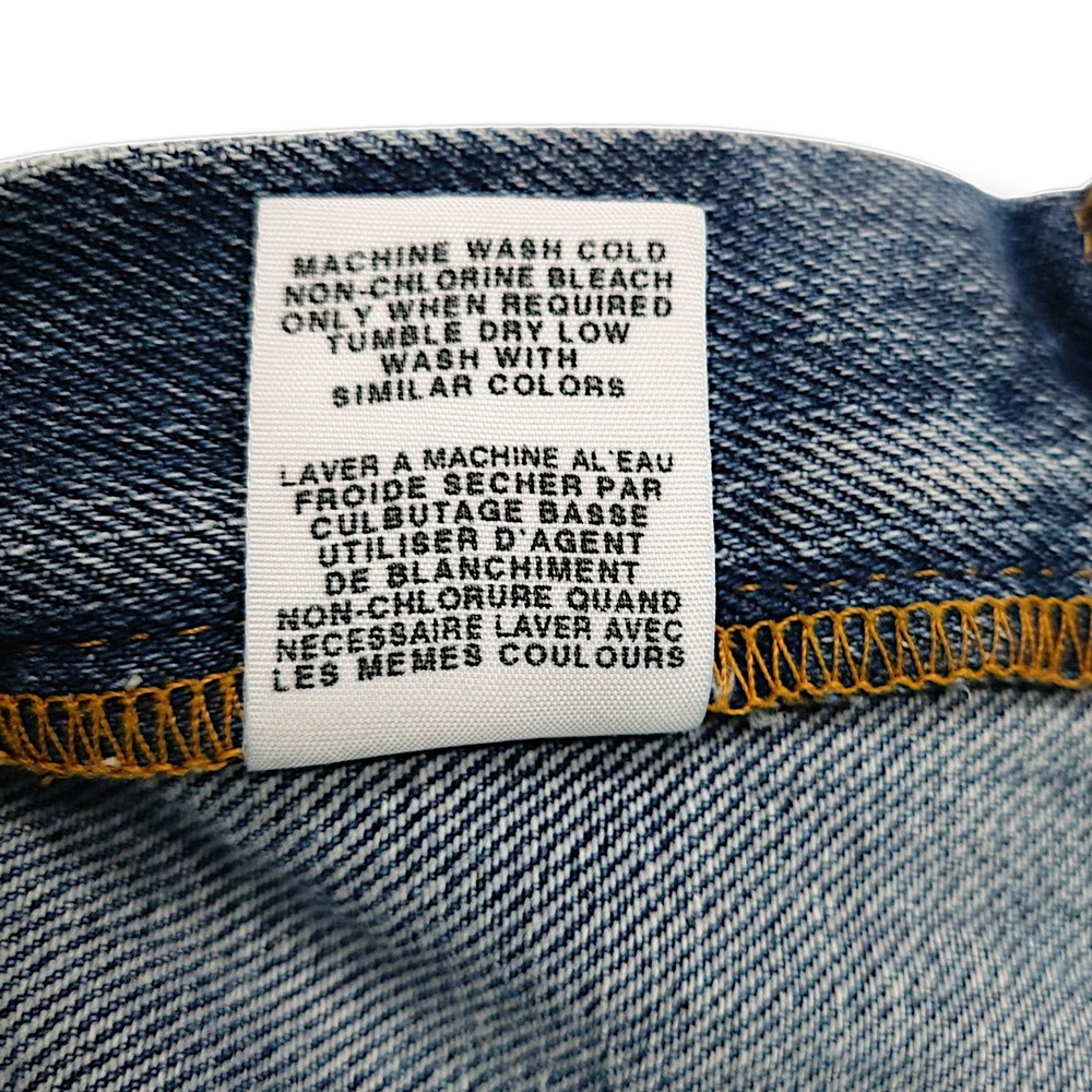 Polo Jeans Ralph Lauren Denim Knee Skirt Front Split Flag Tab Medium Wash 10 - Picture 7 of 8